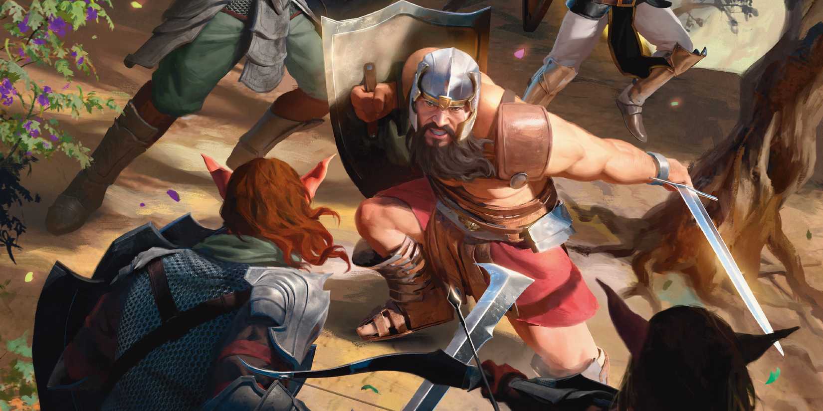 Art of a battle of the heroes of D & Ore the Borderlands starter
