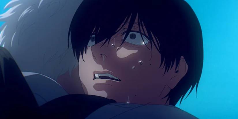 Hikaru hugging Yoshiki from the anime The Summer Hikaru Died