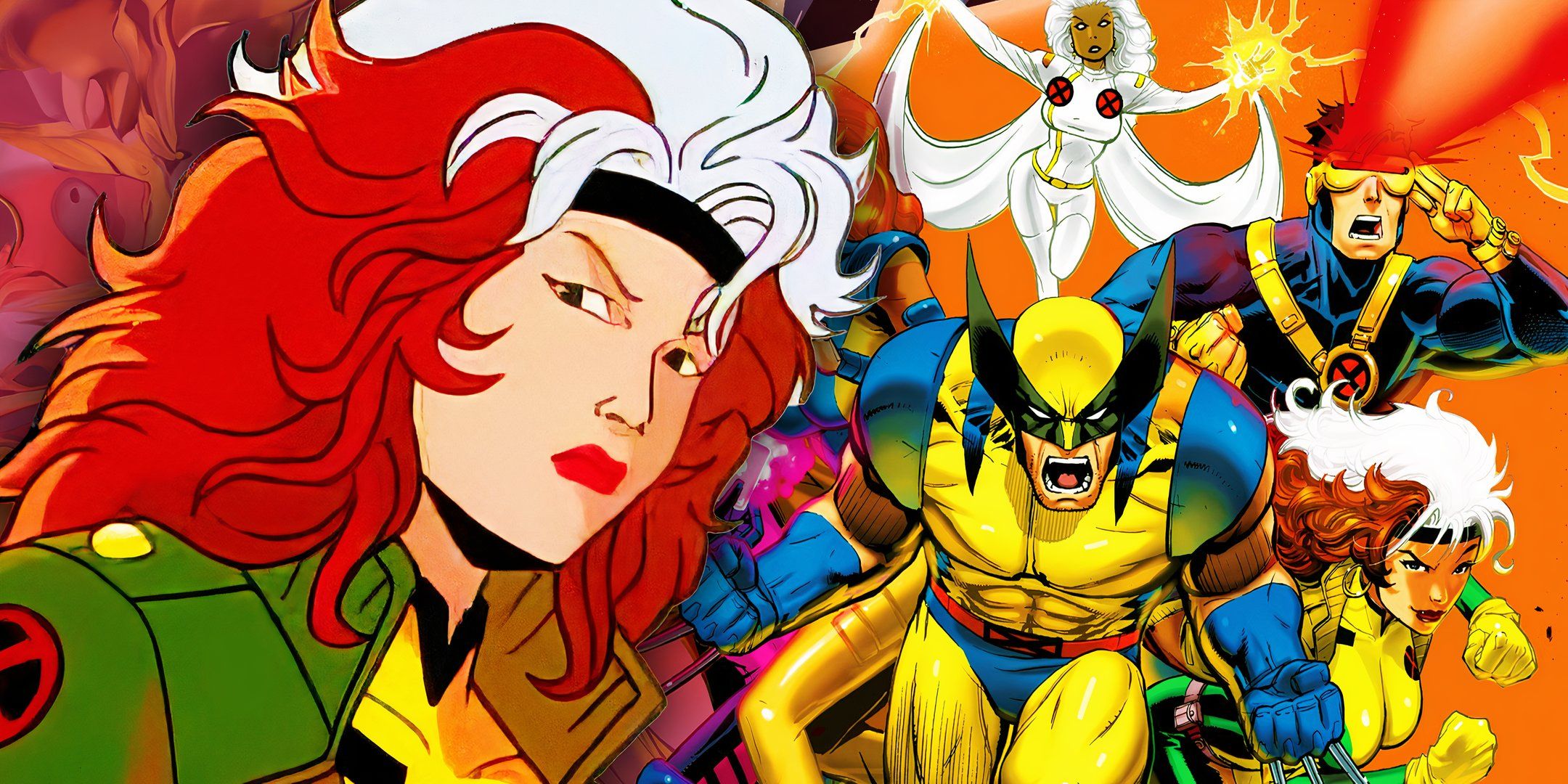 Rogue looking worried with the X-Men: The Animated Series team