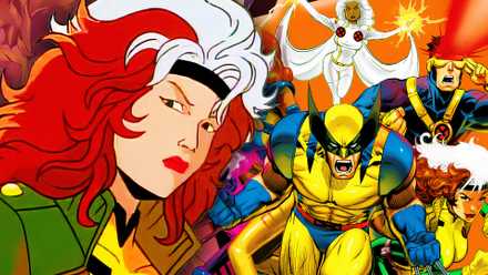 Rogue looking worried with the X-Men: The Animated Series team