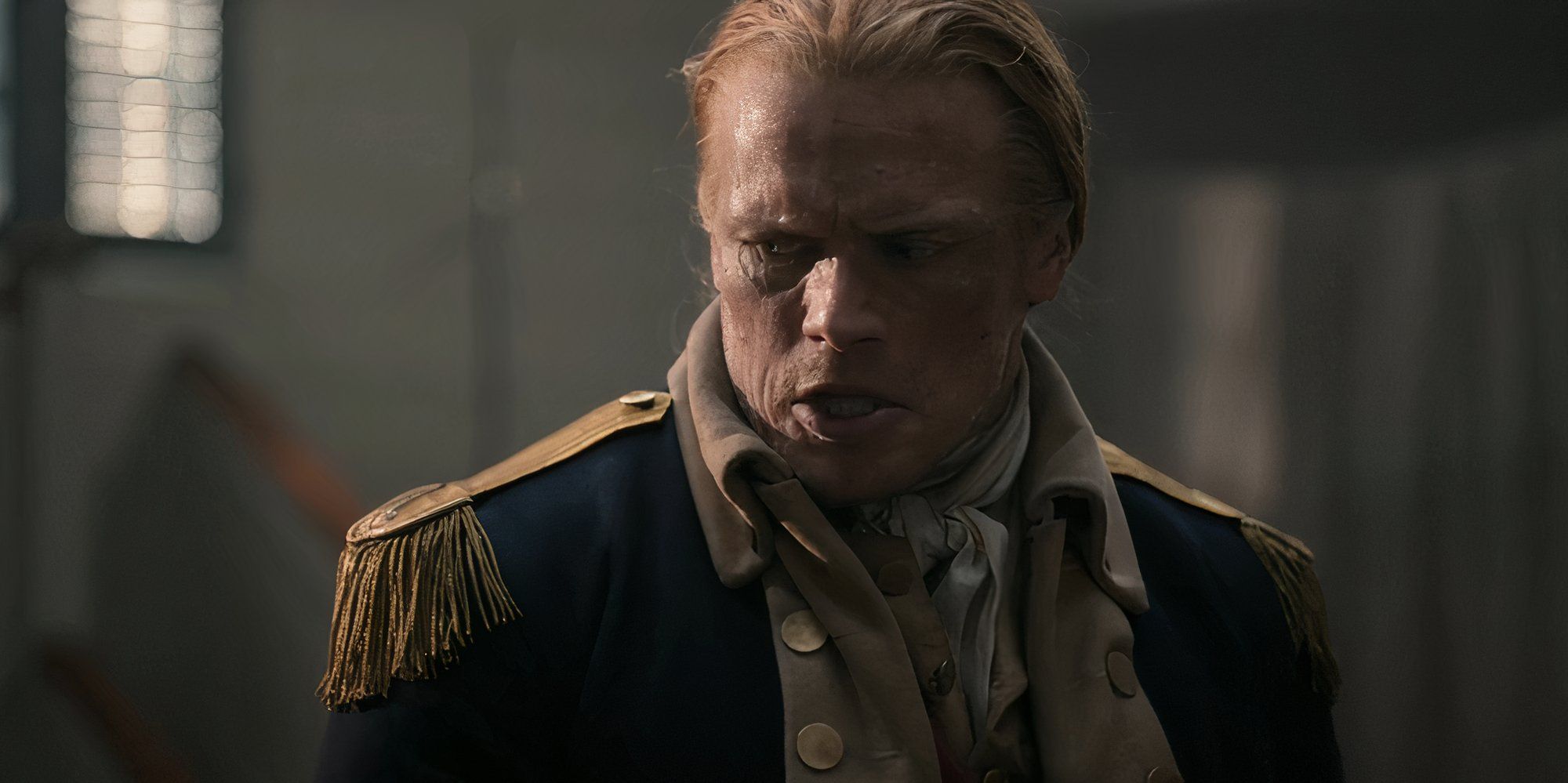 Jamie looking angry in Outlander