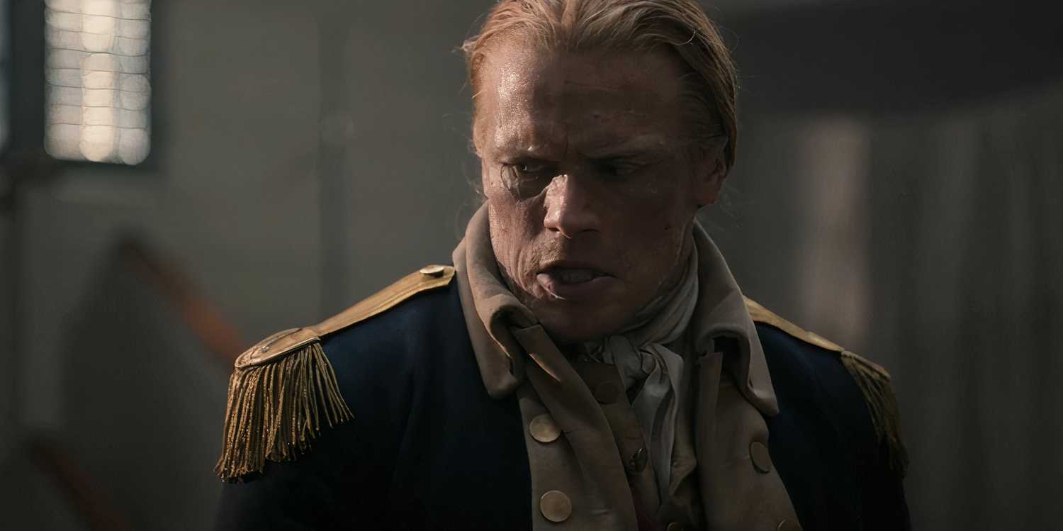 Jamie looking angry in Outlander
