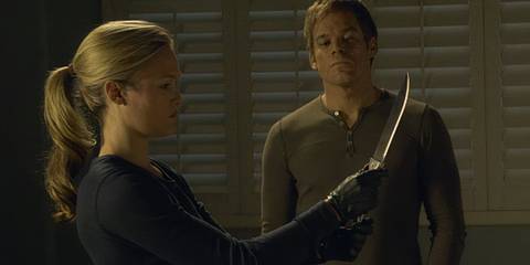 Julia Stiles as Lumen and Michael C Hall as Dexter
