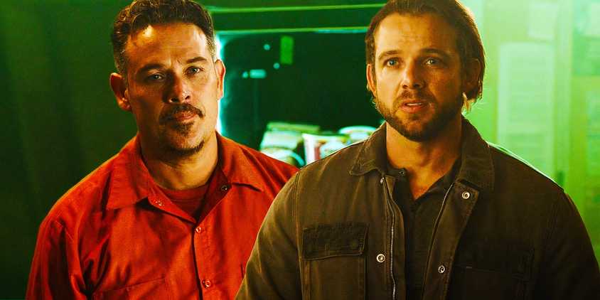 Kevin Alejandro as Manny Perez and Max Thieriot as Bode Leone in Fire Country season 3 episode 8