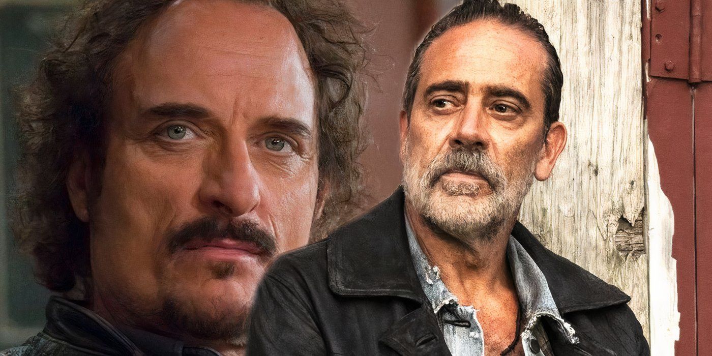 Kim Coates as Tig on Sons of Anarchy next to Jeffrey Dean Morgan as Negan in The Walking Dead Dead City