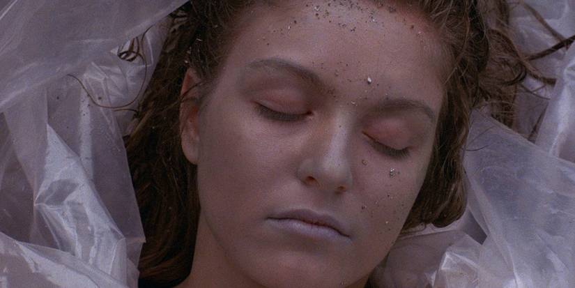 Laura Palmer's dead body in Twin Peaks episode 1 Northwest Passage