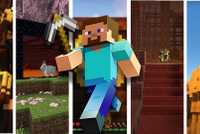 Five Minecraft mods behind an image of Steve from Minecraft.