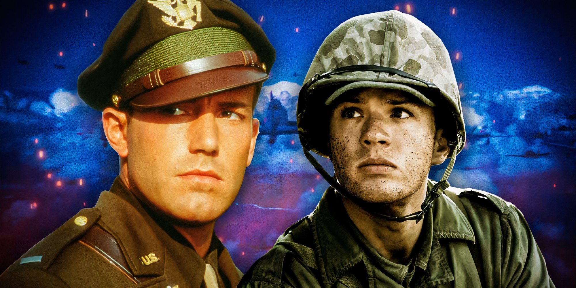 Feature imagery from Flags of our Fathers and Pearl Harbor