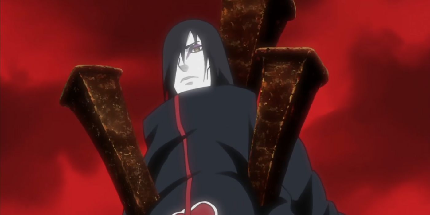 Orochimaru realizes he's trapped in Itachi's genjutsu