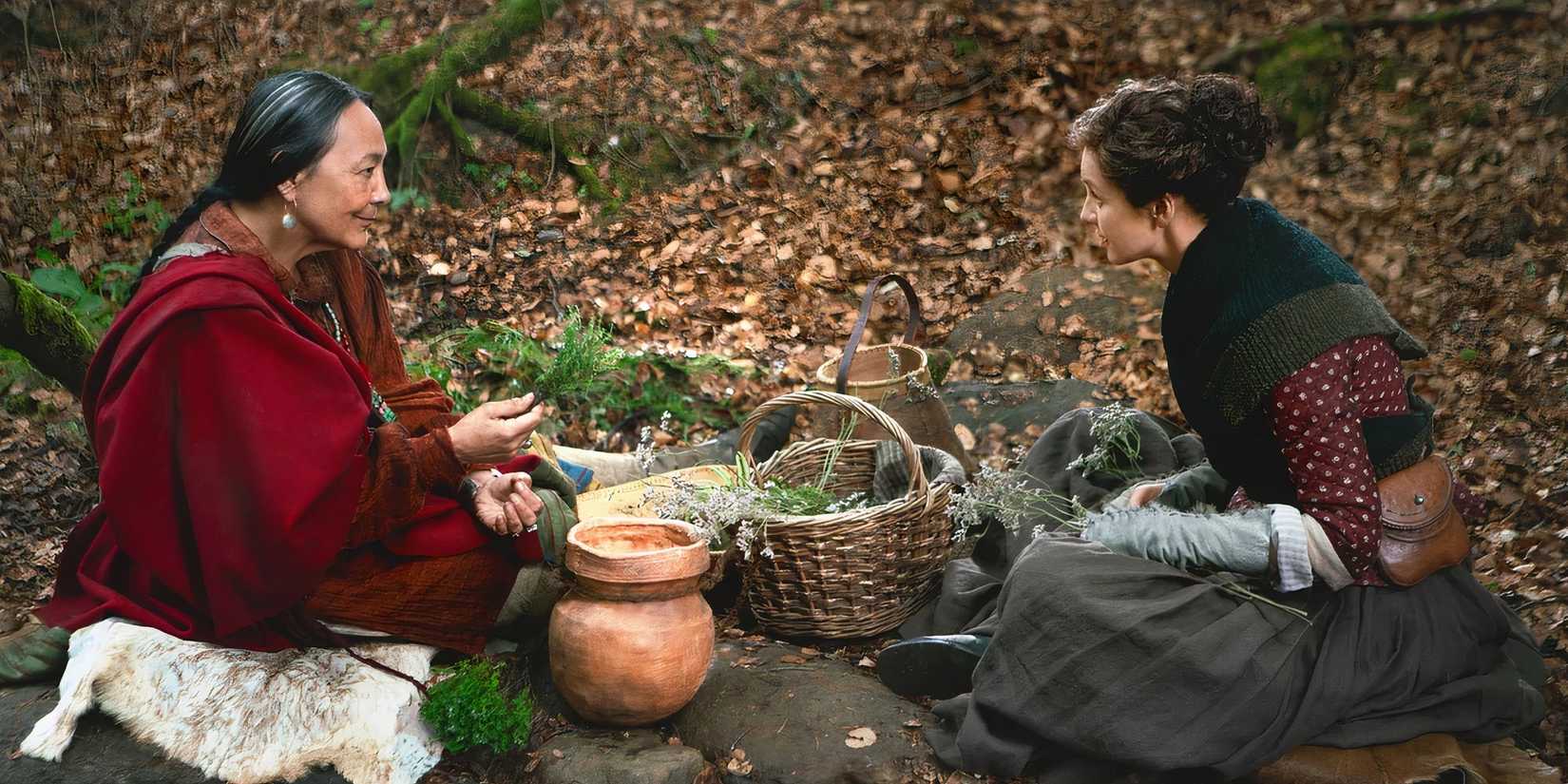 Nayawenne e Claire em Outlander