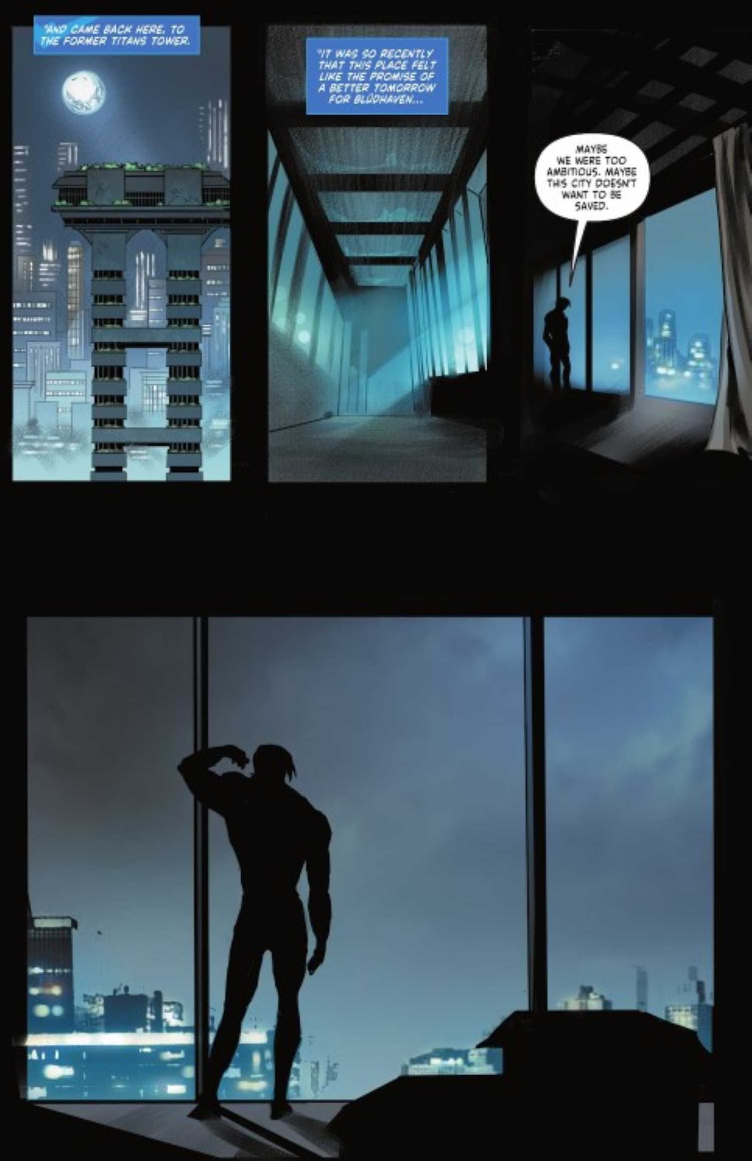 Batman Brooding Comic Panel Only One Thing Keeps Nightwing From Becoming a Batman Clone And DC Knows It