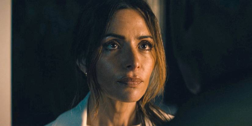 Dr. Gabriela Torabi (Sarah Shahi) looking intently at Xavier Collins (Sterling K. Brown) in Paradise episode 3
