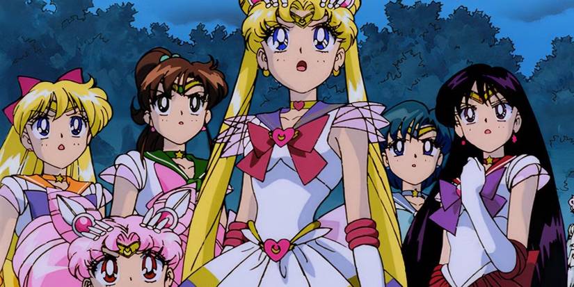 10 Must-Watch Anime Classics You Can Stream Right Now Totally Free (No Catch) 4 Sailor Moon's Sailor Scouts all staring up and looking angry or surprised.