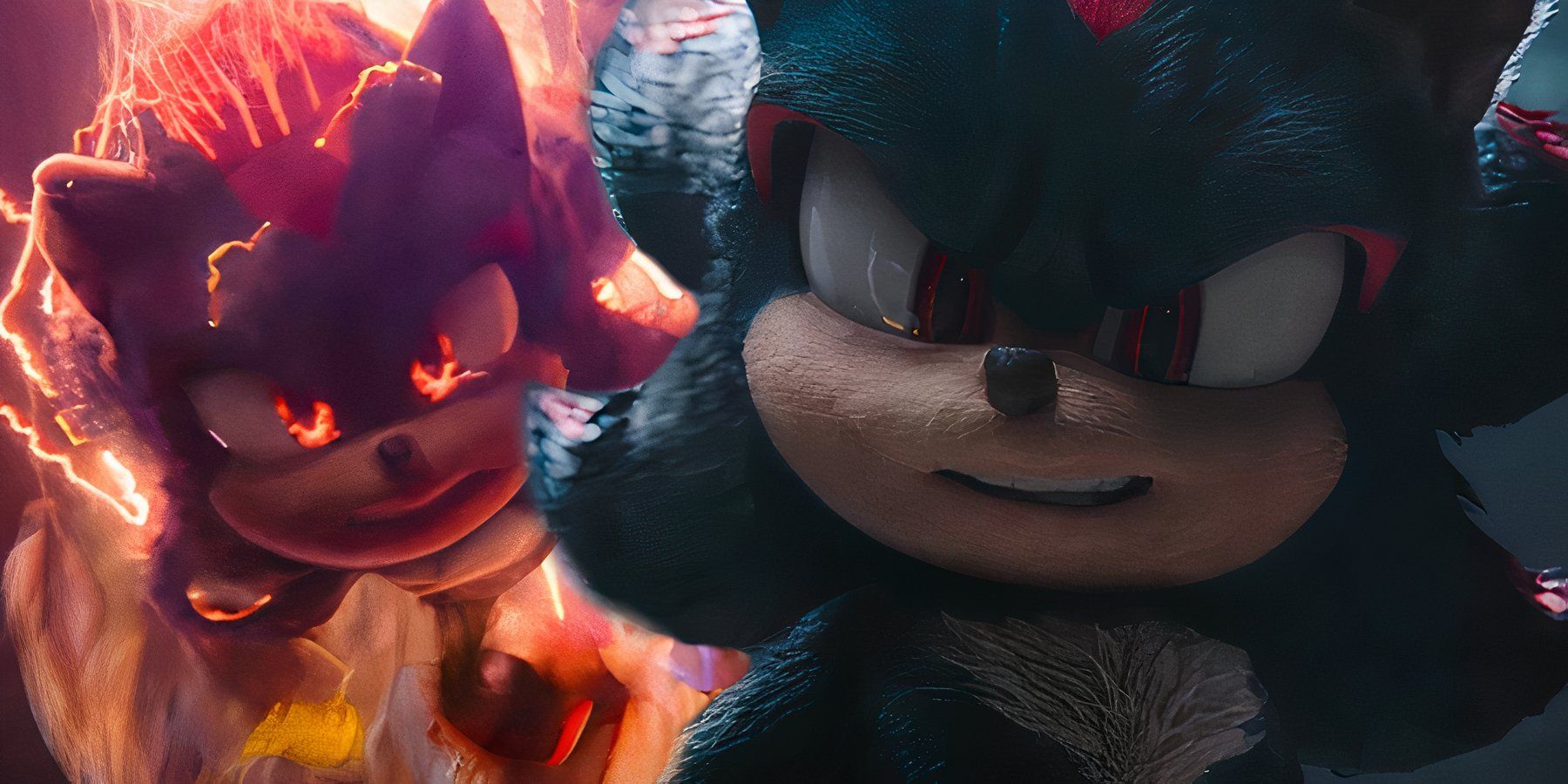 Shadow running across the Eclipse Cannon next to Shadow looking angry in Sonic the Hedgehog 3