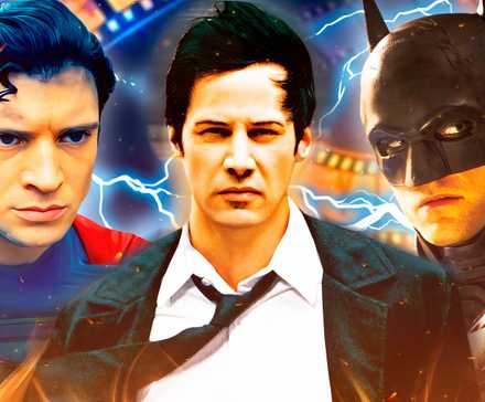 Коллаж персонажей из Super Man 2025, Constantine и Batman II