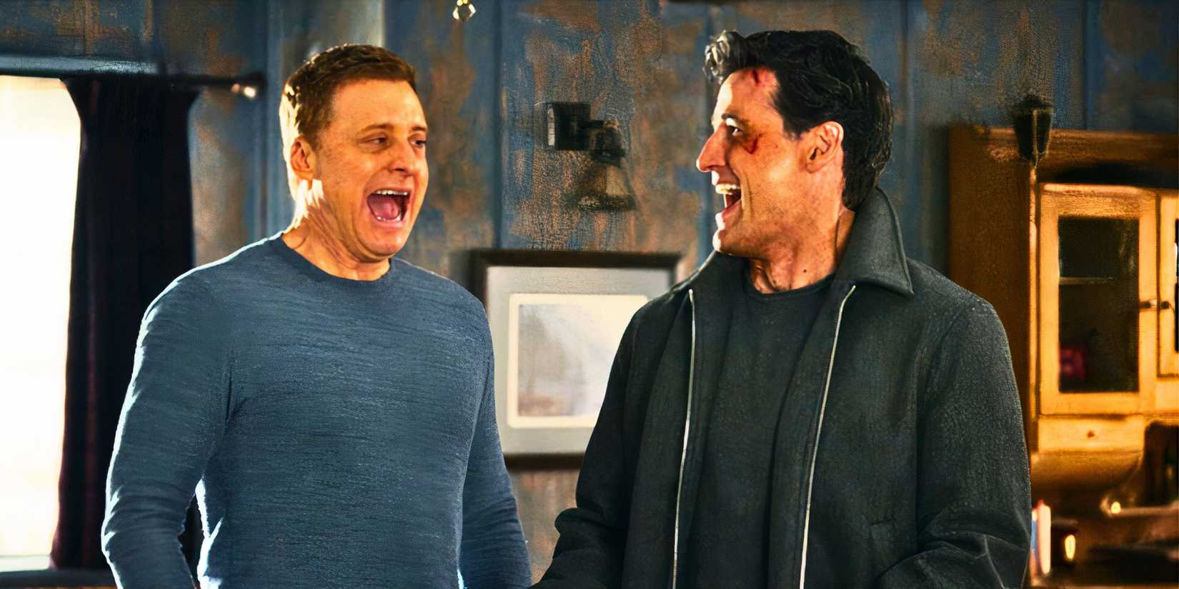 Гарри и Джошуа смеются вместе в Resident Alien