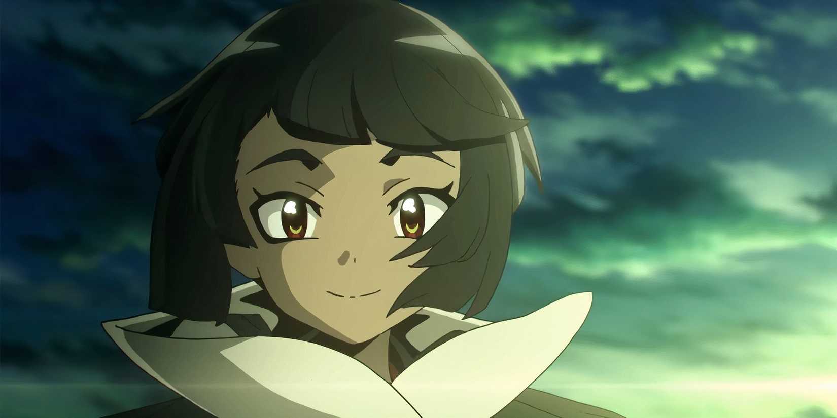 Zinnia smiling in Pokémon Evolutions.