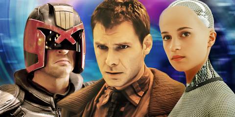Imagery from Dredd Blade Runner and Ex Machina