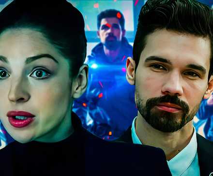 Анна Хопкинс в роли Моники Стюарт и Стивен Страйт в роли Джеймса Холда в "Expanse".