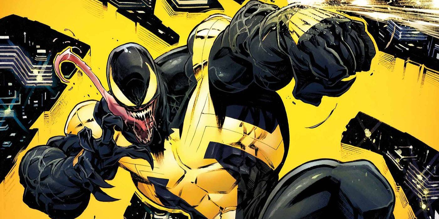 Venom shooting blast from wrist in All-New Venom art by Iban Coello