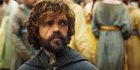 a close up of Tyrion in a crowded setting in Game of Thrones season 6
