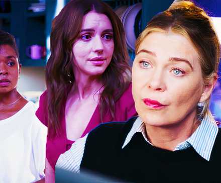 Alexis Floyd as Simone, Adelaide Kane as Jules and Ellen Pompeo as Meredith in Grey's Anatomy season 21