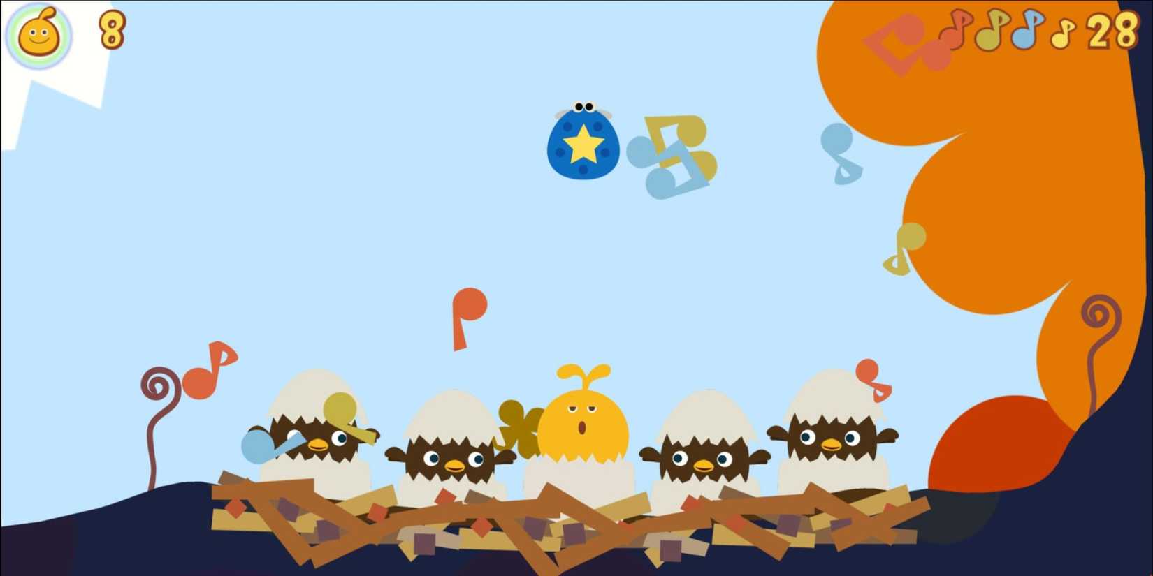 Vogelbabys singen in LocoRoco 2 Remastered
