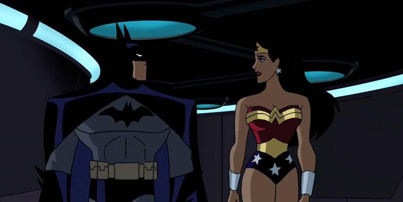 batman and wonder woman walking together in 'this little piggy' episode of justice league unlimited