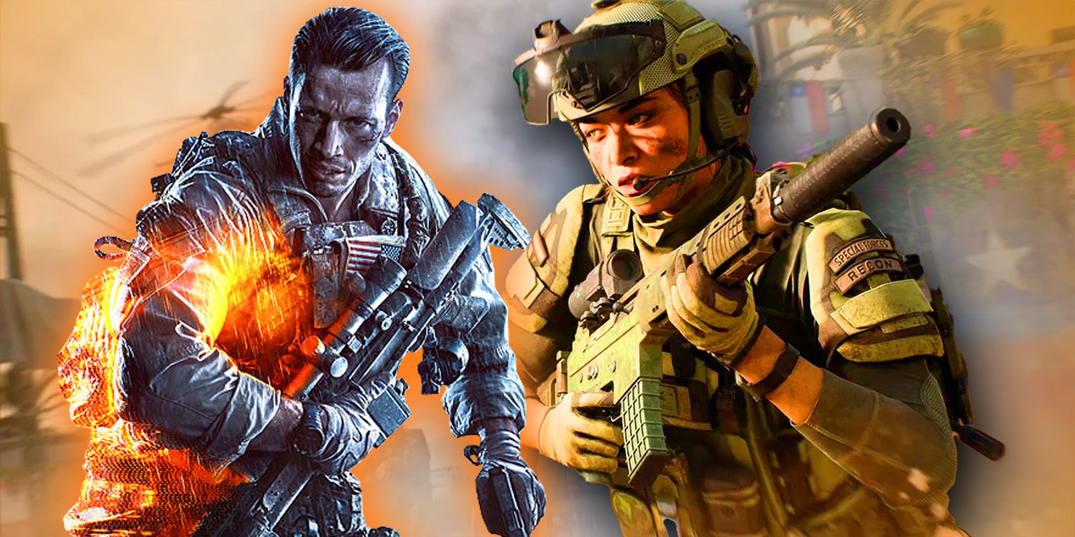 Battlefield 4 and Battlefield 2024 charactesr runing side by side