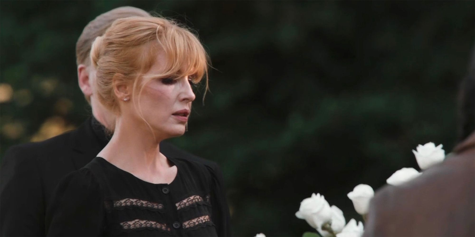 Beth at John Dutton III funeral in Yellowstone