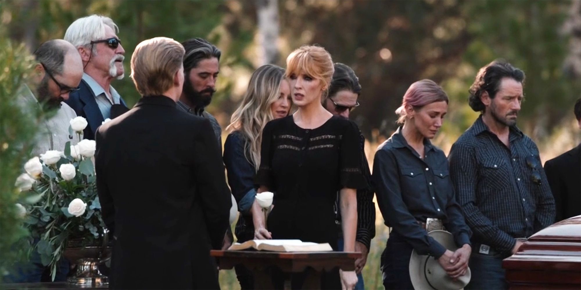Beth at John Dutton's funeral in Yellowstone