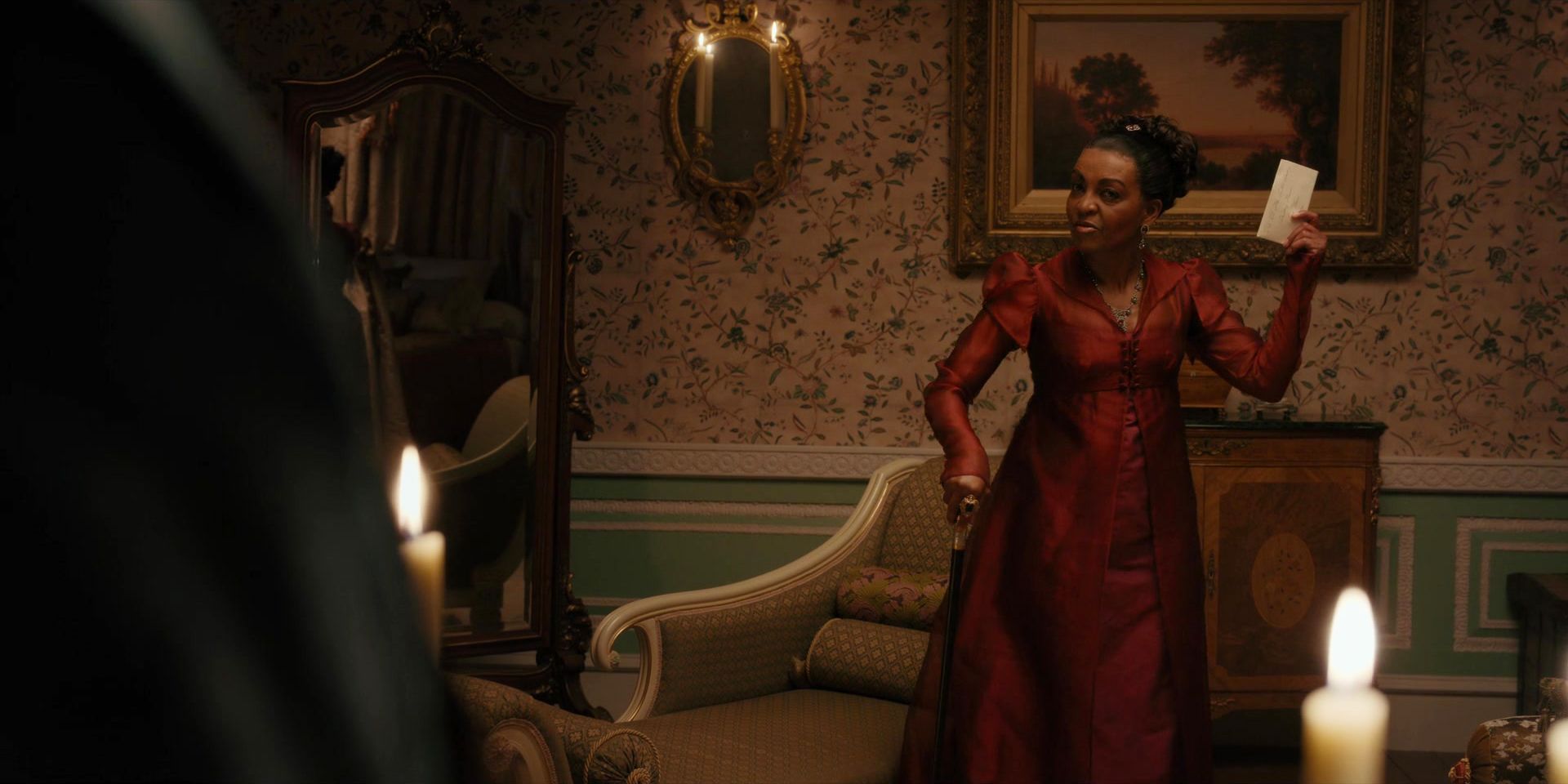 Adjoa Andoh As Lady Agatha Danbury Holding A Letter In Bridgerton Season 2, Episode 1, 