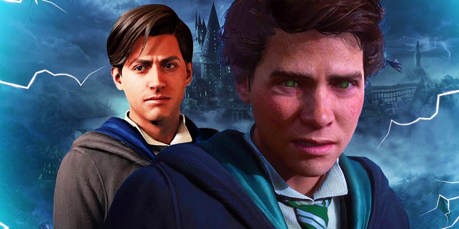 Characters from Hogwarts Legacy looking worried