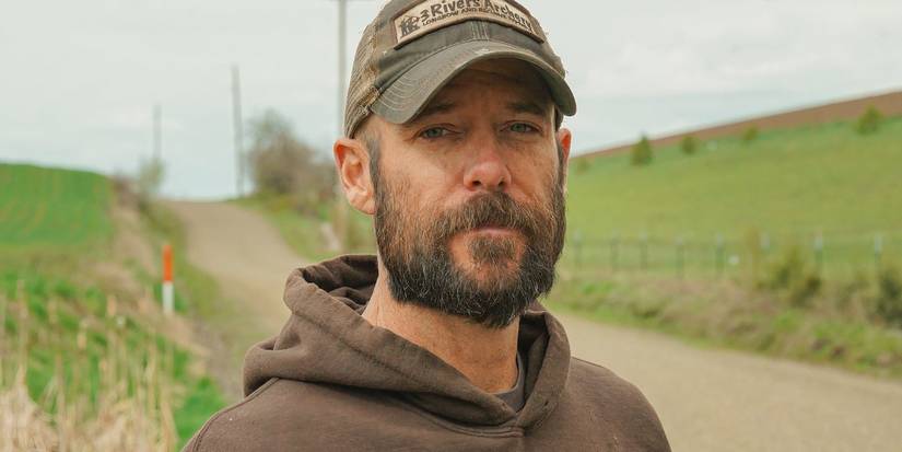 Clay Hayes looking at camera for Alone promo