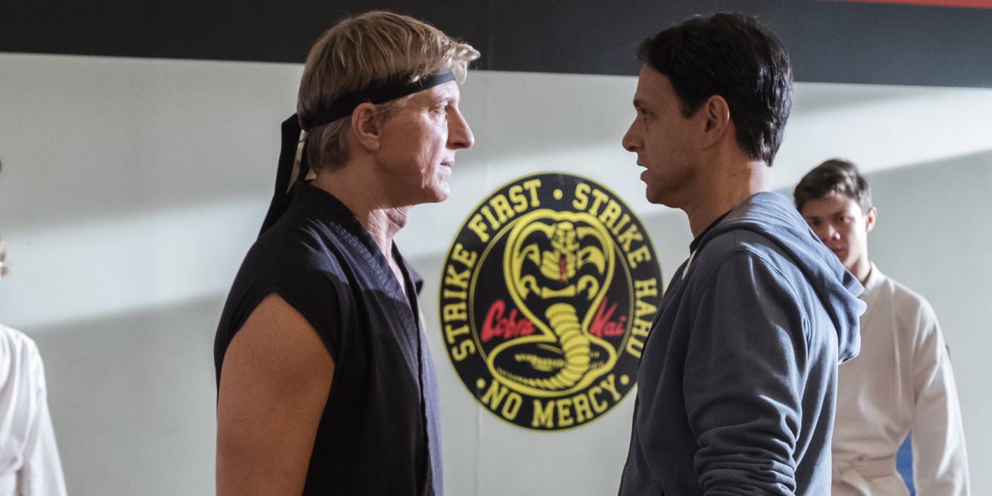 Daniel and Johnny facing each other in Cobra Kai season 1-1