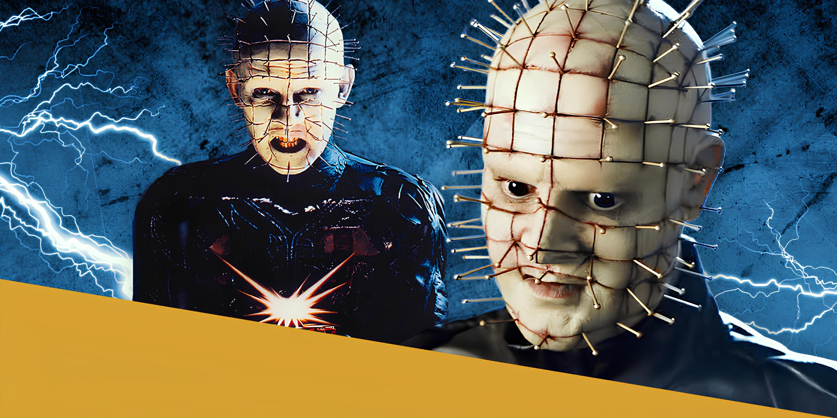 Doug Bradley as Pinhead Next to Stephan Smith Collins in Hellraiser Revelations