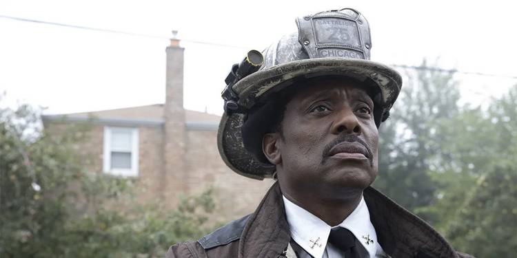 Eamonn Walker as Chief Boden looking out in the distance on Chicago Fire