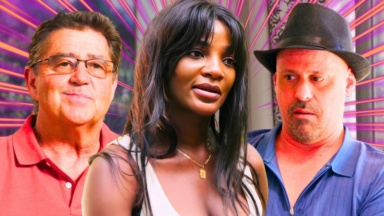 image of 90 Day Fiance's Aminata  with Mark and Gino in the background