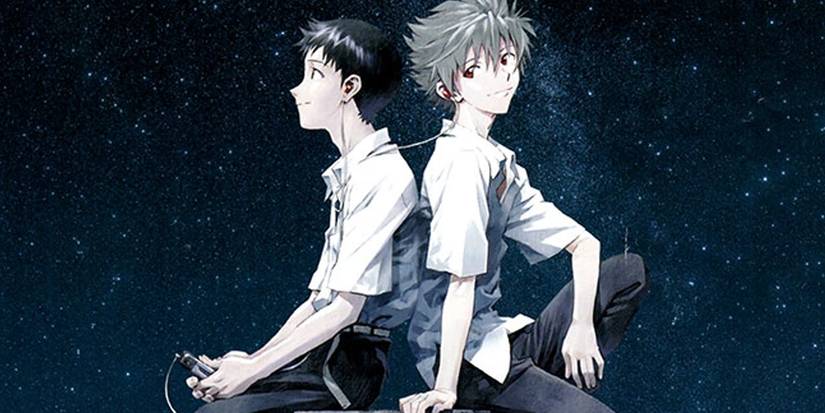 Shinji and Kaworu on the poster for Evangelion 3.0