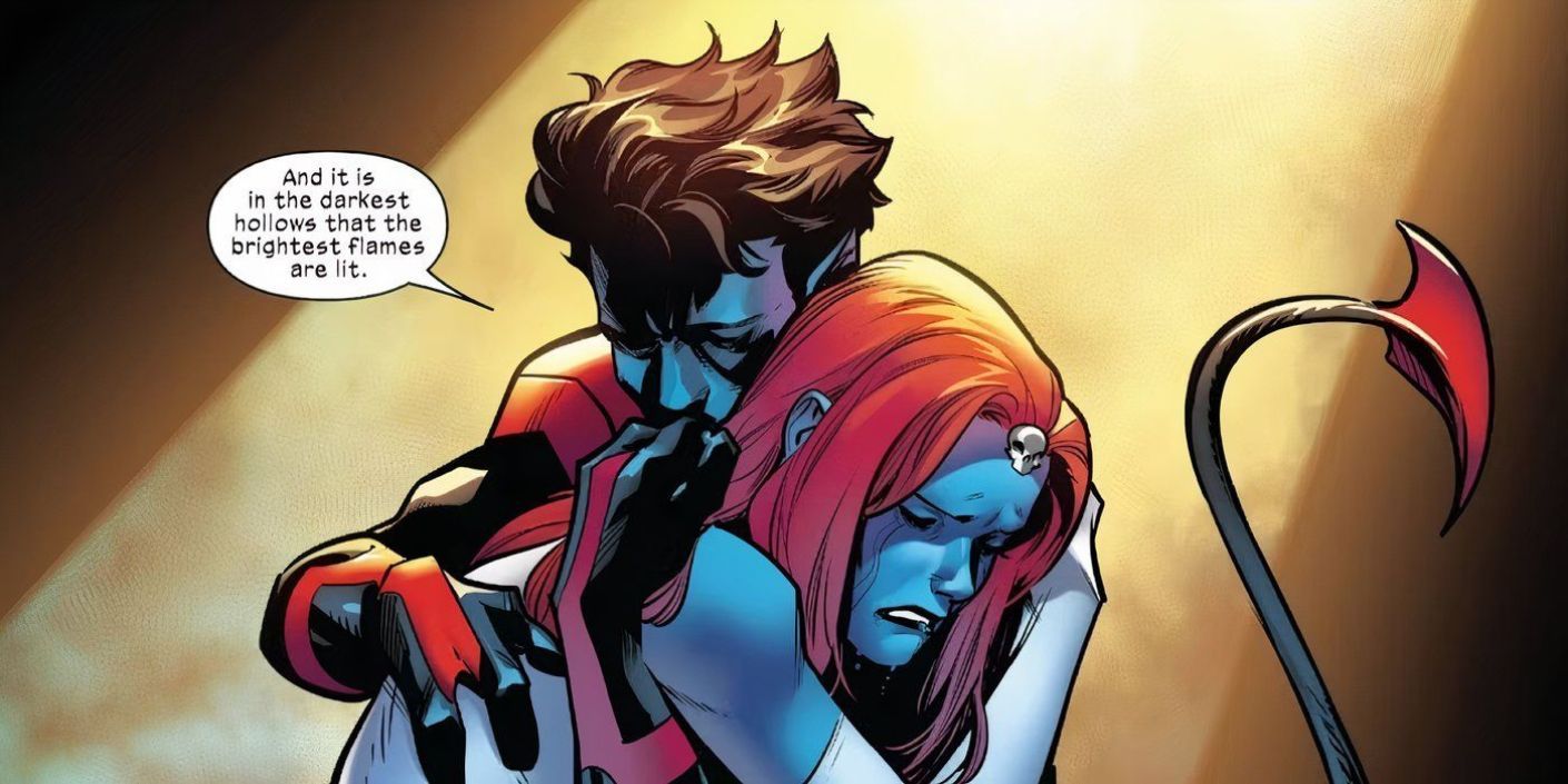Nightcrawler abbracciato a Mystique