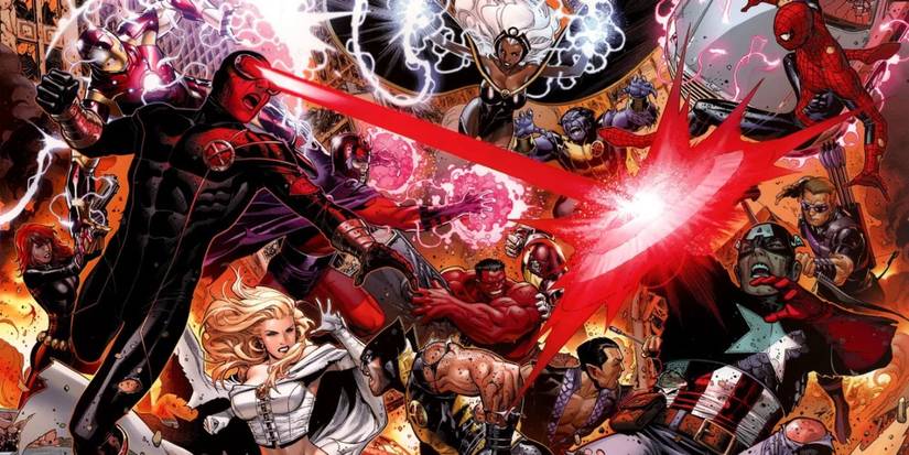 Avengers vs X-Men: Cyclops attacks Captain America