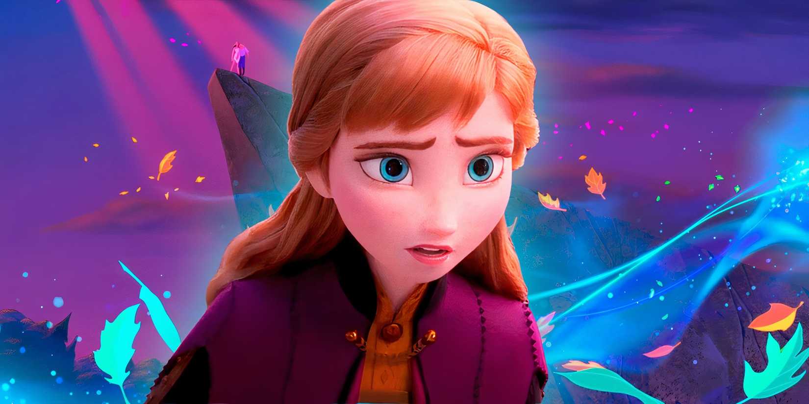 Frozen's Anna and a Pocahontas background