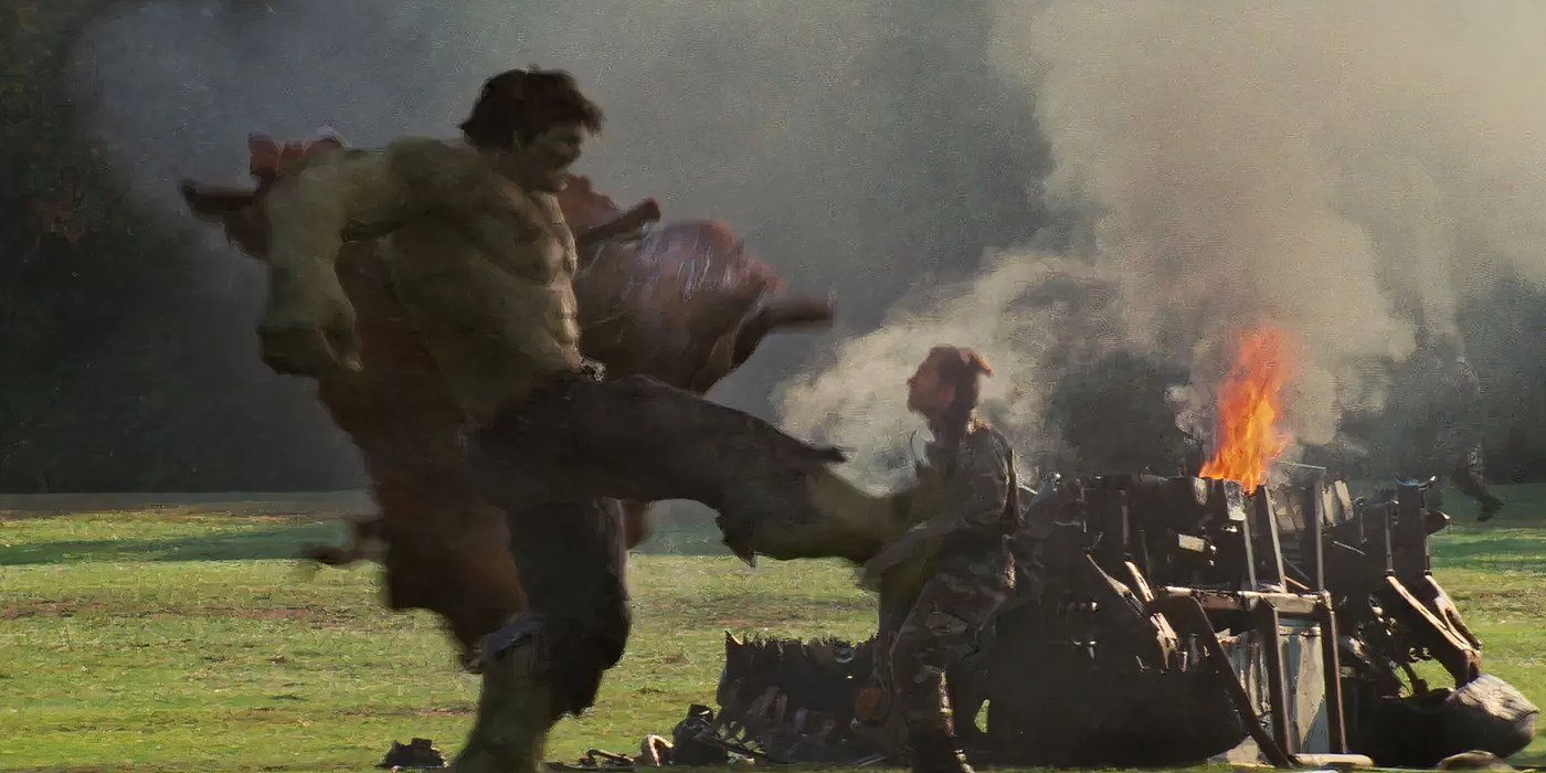 Hulk kicks emile blonsky in the incredible hulk