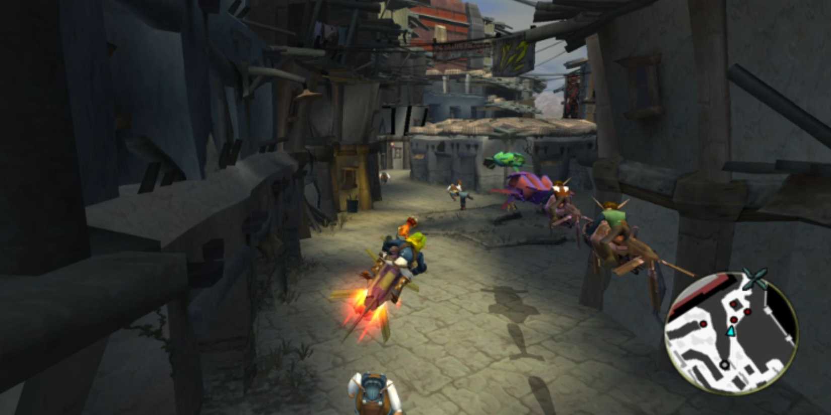 Jak 2 screenshot of characters on speeders