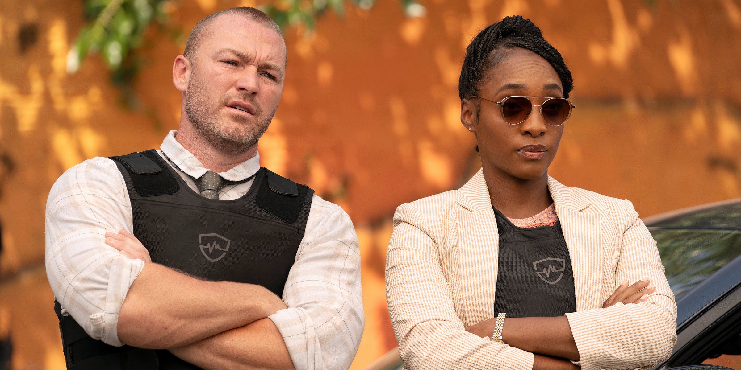 Jake McLaughlin as Michael Ormewood and Iantha Richardson as Faith Mitchell in Will Trent season 3