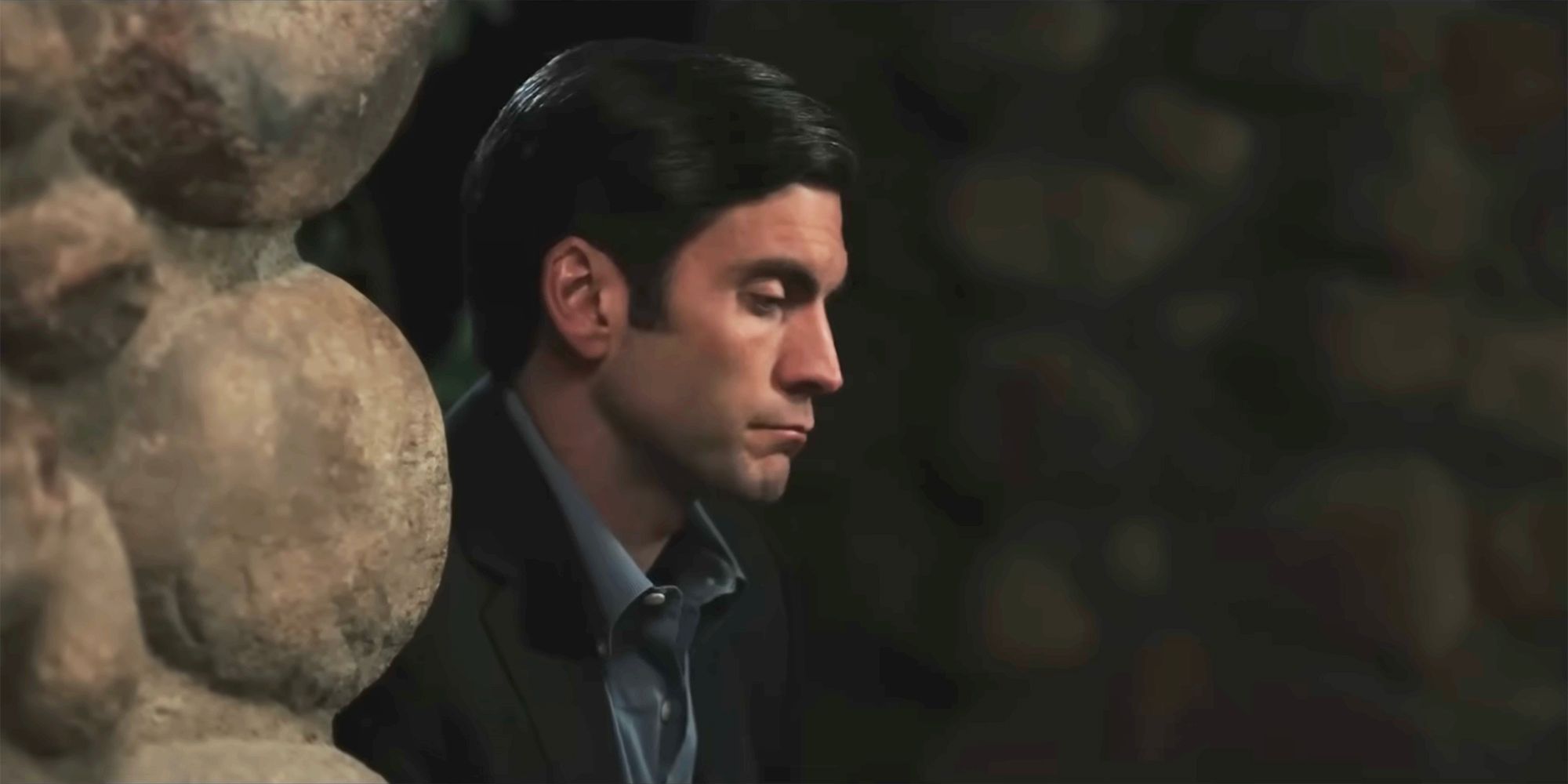 Jamie pouting on the porch in Yellowstone