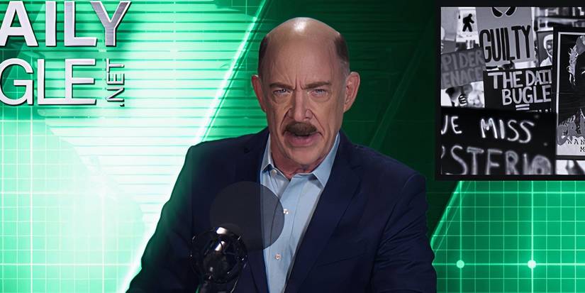 JK Simmons as J. Jonah Jameson at his news desk in Spider-Man No Way Home (2021)