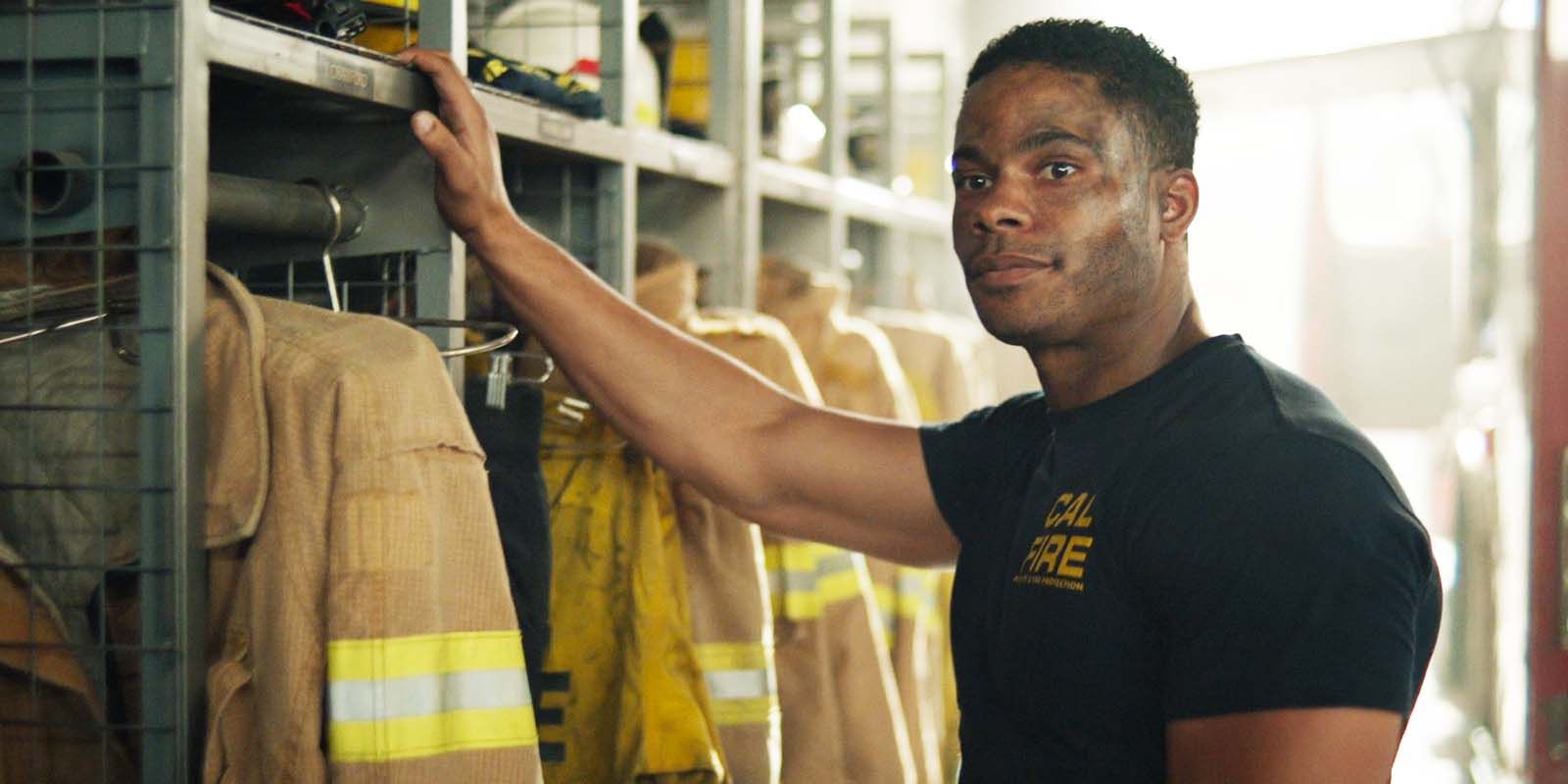 Jordan Calloway as Jake Crawford in Fire Country season 3, episode 9