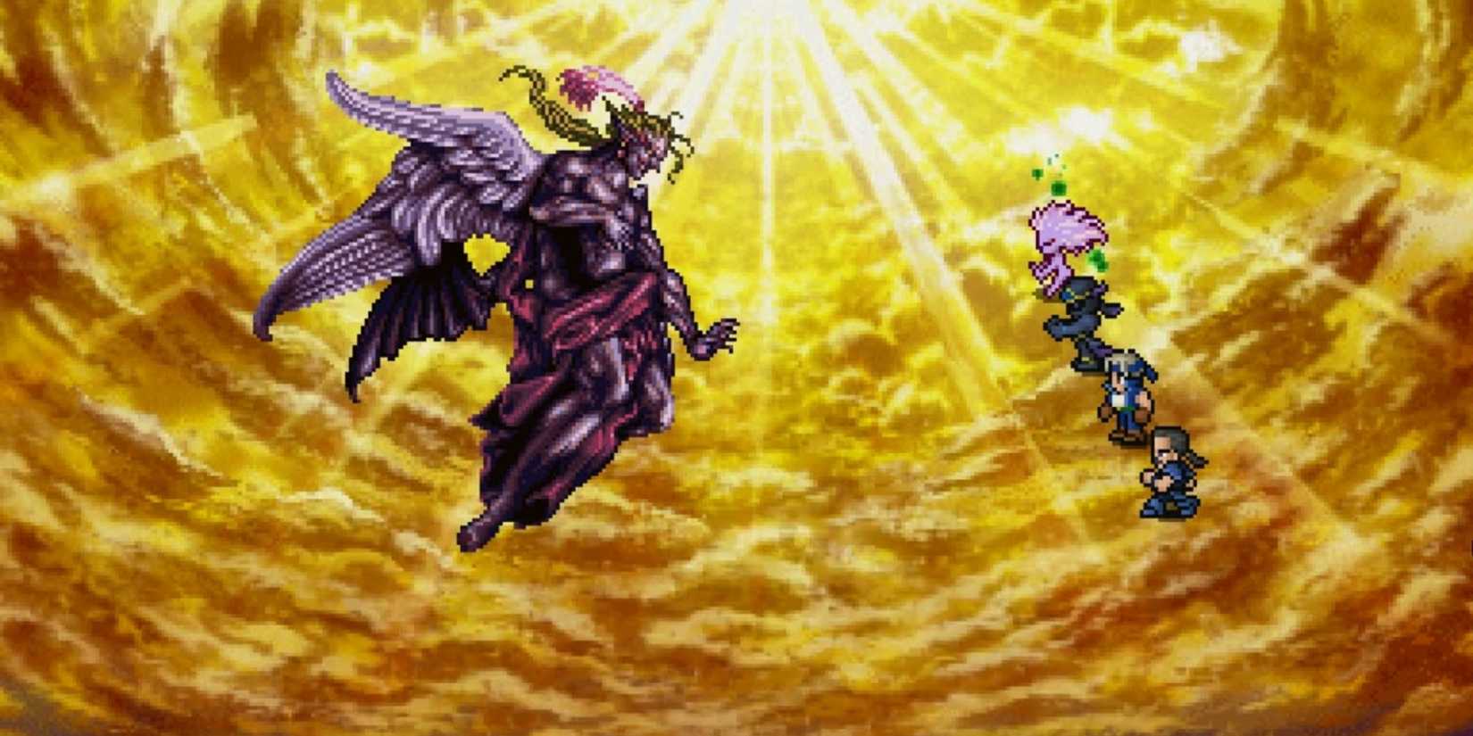 Kefka boss battle in Final Fantasy 6