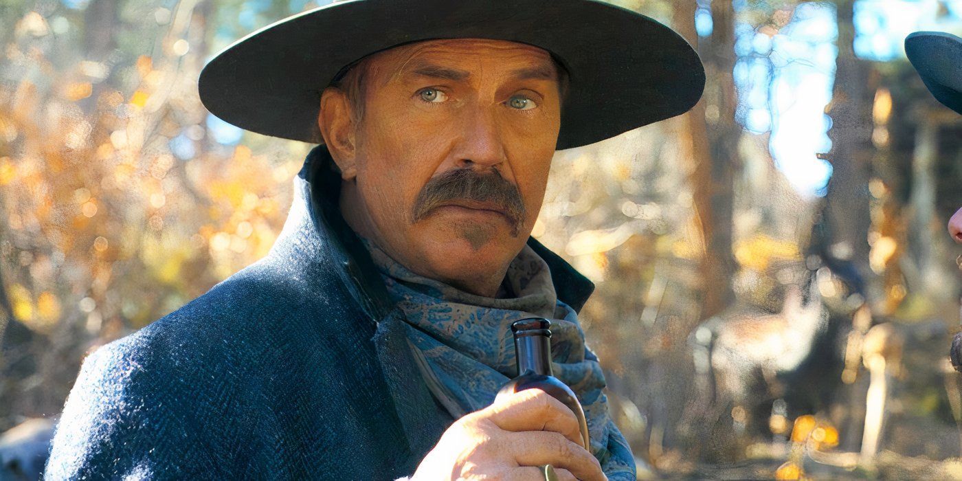 Kevin Costner looking up warily in Horizon Chapter 1